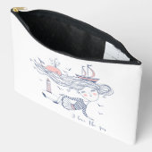 Ik hou van het Zee Whimsical nautische make-up tas (Open)