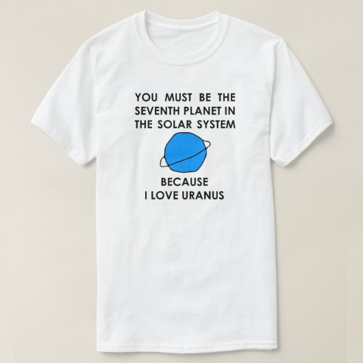 Ik hou van het zevende zonnestelsel van de planeet t-shirt (Design voorkant)