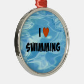 Ik hou van het zwemmetaal-sierlijk metalen ornament (Rechts)