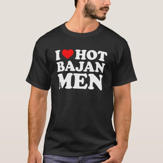 Ik hou van hete Bajan Mannen T-shirt (Voorkant)