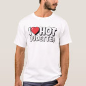 Ik hou van hete dames Funny Quote Graphic met rode T-shirt (Voorkant)