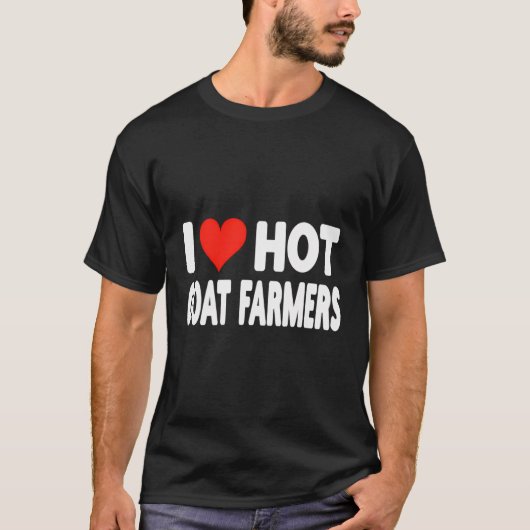 Ik hou van hete geitenboeren hart - echtgenoot vri t-shirt (Voorkant)