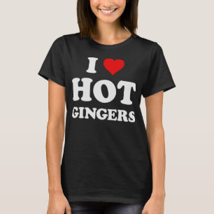 Ik hou van hete gingers grappige koele roodharige t-shirt