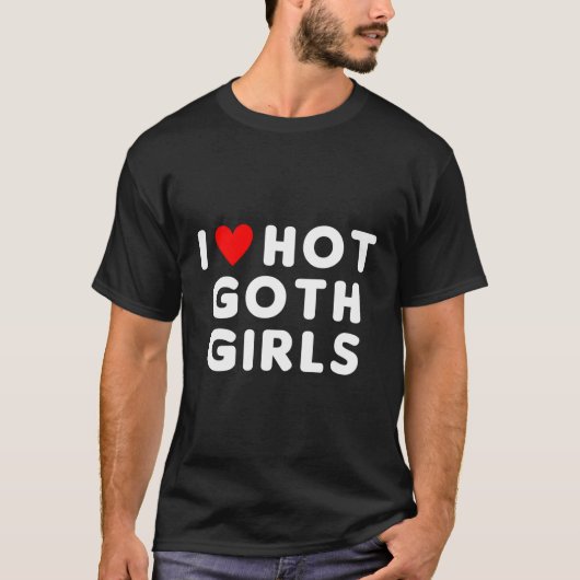 Ik hou van hete Gothic rood hij T-shirt (Voorkant)