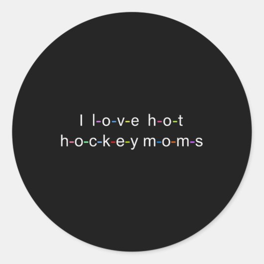 Ik hou van hete hockeymoeders ronde sticker (Voorkant)