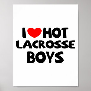 Ik hou van hete lacrosse jongens grappige hart spo poster