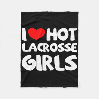 Ik hou van hete lacrosse meisjes grappige hart spo fleece deken