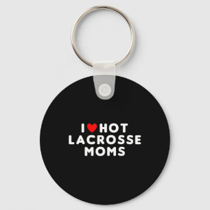Ik hou van hete lacrosse moeders grappig rood hart sleutelhanger