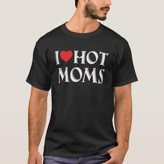 Ik hou van hete moeders grappig rood hart liefde m t-shirt (Voorkant)