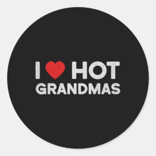 Ik hou van hete oma rood hij houdt van oma ronde sticker