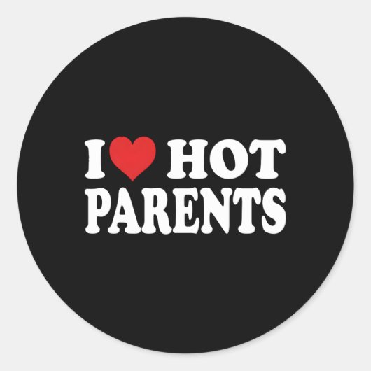 Ik hou van hete ouders ik heet moeders en vaders ronde sticker (Voorkant)