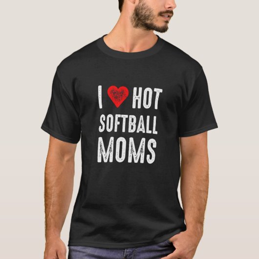 Ik hou van hete softbal moeders t-shirt (Voorkant)