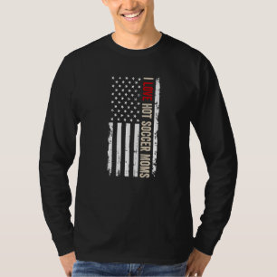 Ik hou van hete voetbal moeders Amerikaanse VS vla T-shirt