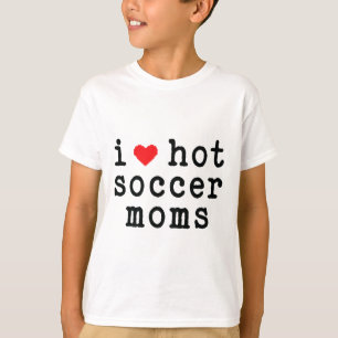Ik hou van hete voetbalmoeders Funny Love Rode Har T-shirt