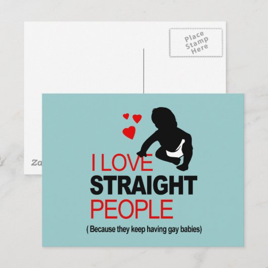 Ik hou van hetero's briefkaart (Voorkant / Achterkant)