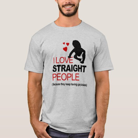 Ik hou van hetero's t-shirt (Voorkant)