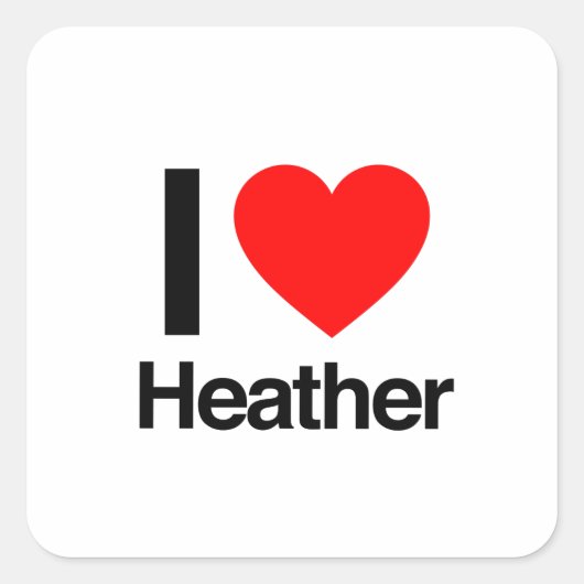 ik hou van Hether Vierkante Sticker (Voorkant)