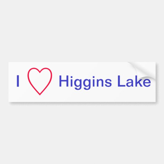 Ik hou van Higgins Lake Bumpersticker (Voorkant)