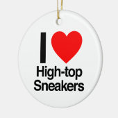 Ik hou van high-top sneakers keramisch ornament (Links)