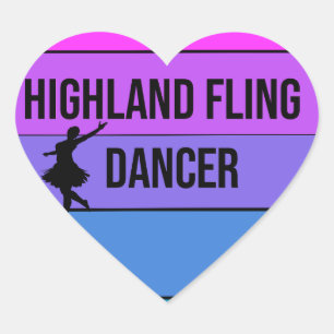 Ik hou van Highland Fling Dancer Scottish Dance ca Hart Sticker