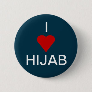 Ik hou van hijab ronde button 5,7 cm