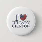 Ik hou van Hillary Clinton Ronde Button 5,7 Cm (Voorkant)