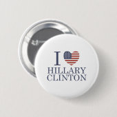 Ik hou van Hillary Clinton Ronde Button 5,7 Cm (Voorkant /achterkant)