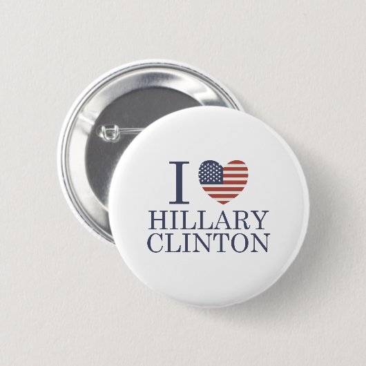 Ik hou van Hillary Clinton Ronde Button 5,7 Cm (Voorkant /achterkant)