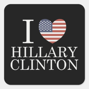 Ik hou van Hillary Clinton Vierkante Sticker