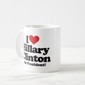 Ik hou van Hillary Clinton voor President Koffiemok (Voorkant links)