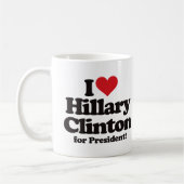 Ik hou van Hillary Clinton voor President Koffiemok (Links)