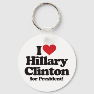 Ik hou van Hillary Clinton voor President Sleutelhanger