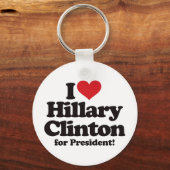 Ik hou van Hillary Clinton voor President Sleutelhanger (Voorkant)