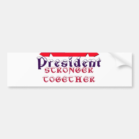 Ik hou van Hillary For USA President We zijn sterk Bumpersticker (Voorkant)