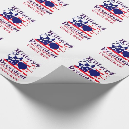 Ik hou van Hillary For USA President We zijn sterk Cadeaupapier (Hoek)