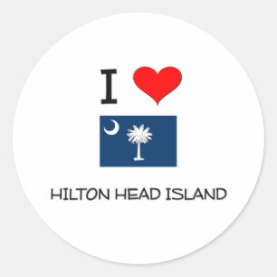Ik hou van Hilton Head Island South Carolina Ronde Sticker
