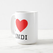 Ik hou van Hindi Koffiemok (Voorkant links)