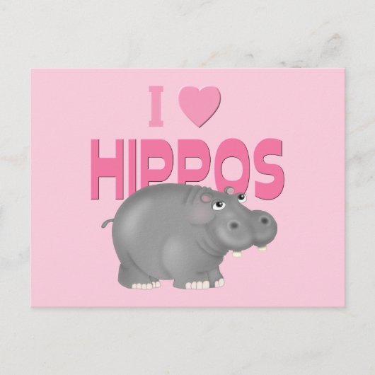 Ik hou van Hippos Briefkaart (Voorkant)