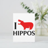 Ik hou van Hippos Briefkaart (Staand voorkant)