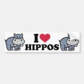 Ik hou van Hippos Bumpersticker (Voorkant)