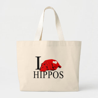 Ik hou van Hippos Canvas tassen