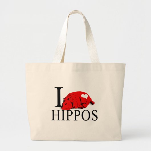 Ik hou van Hippos Canvas tassen (Voorkant)