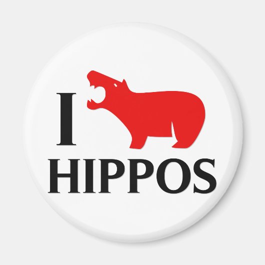 Ik hou van Hippos Magneet (Voorkant)