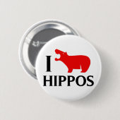 Ik hou van Hippos Ronde Button 5,7 Cm (Voorkant /achterkant)