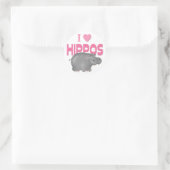 Ik hou van Hippos Ronde Sticker (Tas)