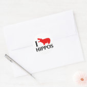 Ik hou van Hippos Ronde Sticker (Envelop)