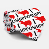 Ik hou van Hippos Stropdas (Opgerold)