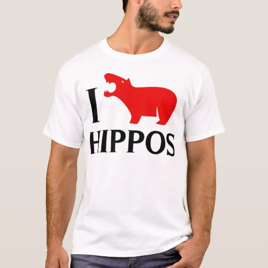 Ik hou van Hippos T-shirt (Voorkant)