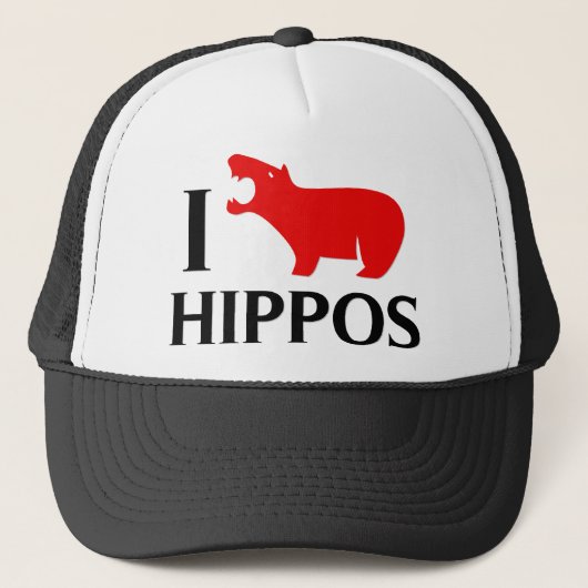 Ik hou van Hippos Trucker Pet (Voorkant)