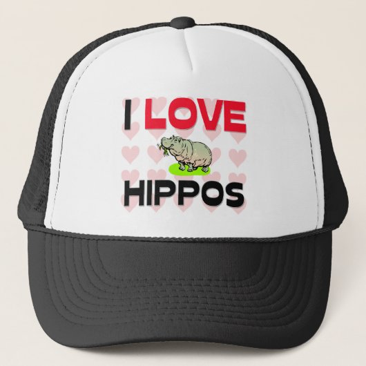 Ik hou van Hippos Trucker Pet (Voorkant)